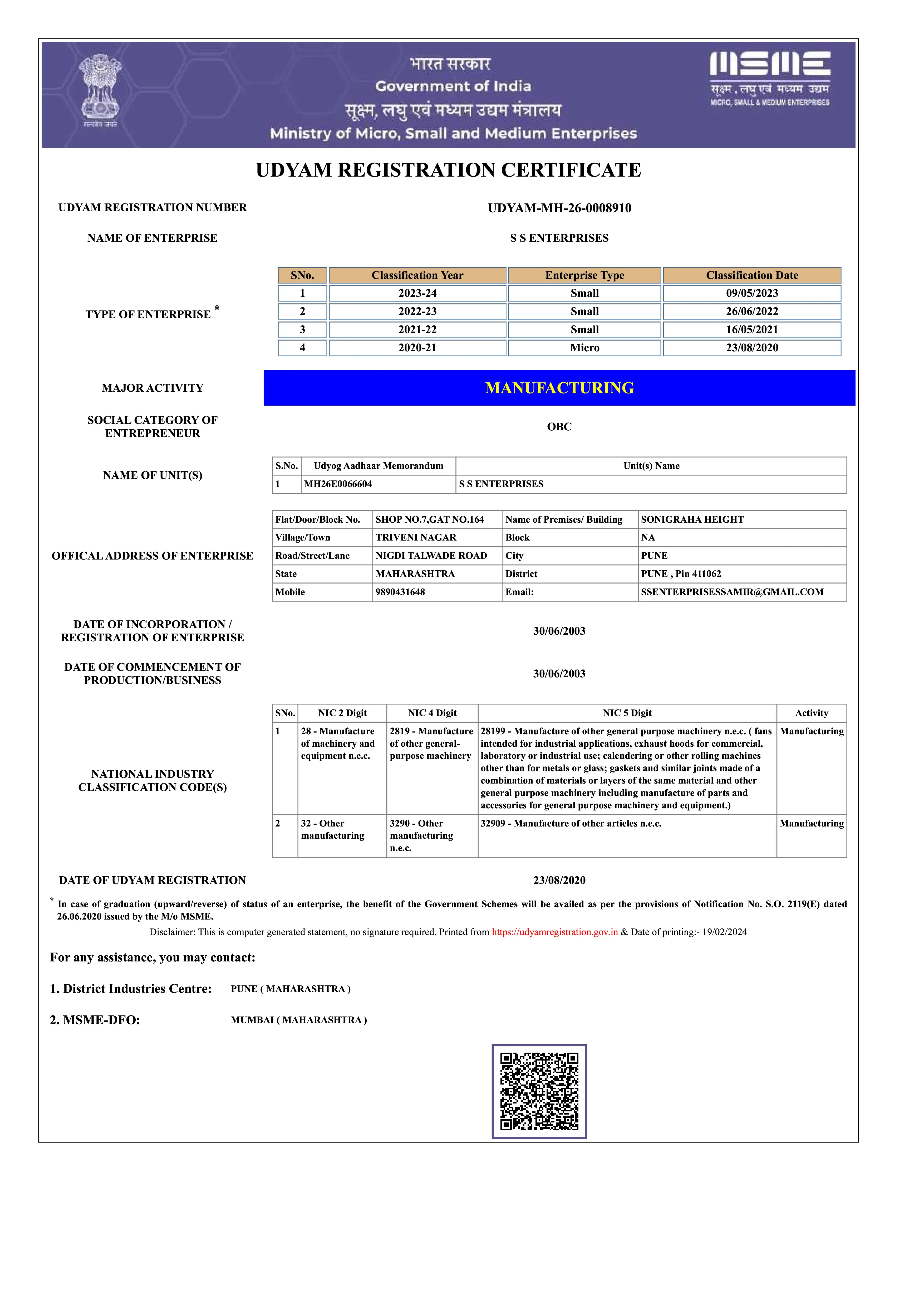 Certifications